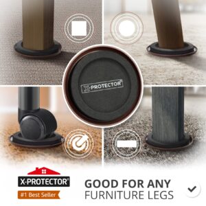 Furniture Sliders for Carpet X-PROTECTOR 8 PCS 4 3/4" - The Best Heavy-Duty Moving Pads - Sliders for Furniture with Unique Design. Move Your Furniture Easily with Furniture Sliders for Carpets!