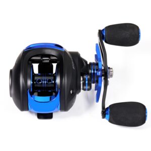 Sougayilang Baitcasting Fishing Reel with 9 + 1 Anti-Reverse Ball Bearings, 8.1:1 High-Speed Gear Ratio Casting Reel-Blue-Right