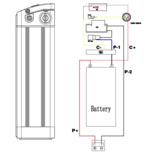 XBERSTAR Battery Box for Ebike 36V/48V Lithium Battery 18650 Large Shell Case Holder Bike (Lotus head three vertical)