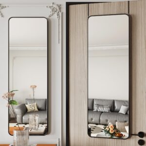 protylctaster door mirror full length,over the door mirror,48"x14" full length mirror,door mirror, mirror full length door hanging(black)