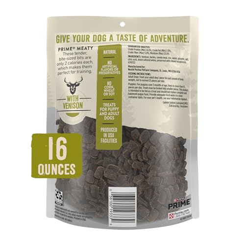 Purina Prime Meaty Tender Bits with Venison All Natural Dog Treats - 16 oz. Pouch