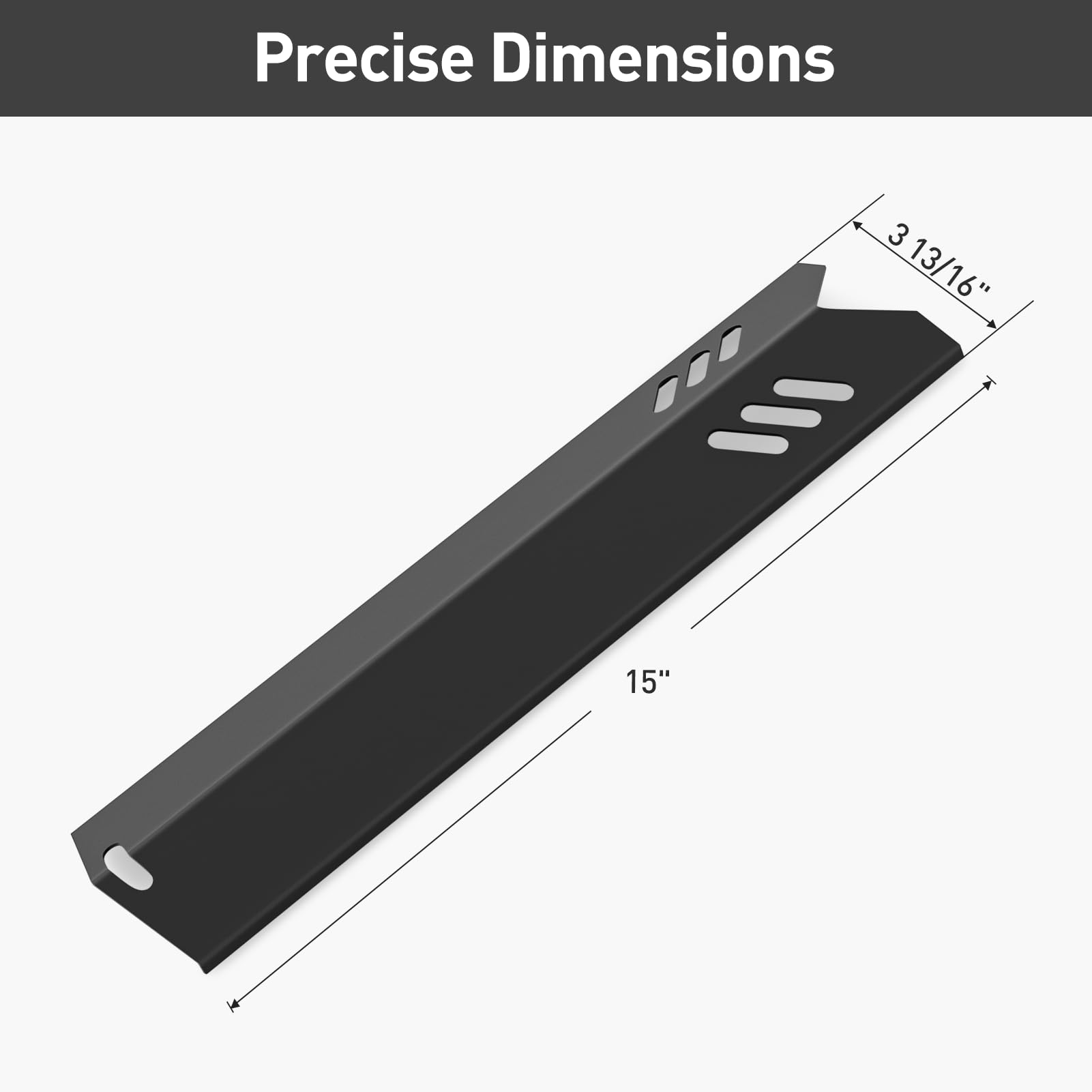 SHINESTAR Grill Heat Plates Replacement Parts for Dyna-Glo, Backyard & Uniflame Grill, DGF510SBP, DGF493BNP, BY15-101-001-02, BY13-101-001-13, Porcelain Steel, 15" x 3-13/16", 5-Pack