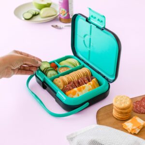 BOZ Bento Box for Kids - Kids Bento Lunch Box for Ages 3 to 7 – Toddler Lunch Box for Daycare – Leak Proof 4 Compartments Kids Lunch Container – Dishwasher Safe Kids Bento Box – Space Lunch Box