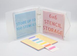 neglex cookie stencil storage binder, stamp & die cut storage binder with 50 clear sheet protectors holds 6"x6" size - clear binder with d-rings for scrapbooking die-cuts, embossing folders organizer