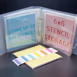 NEGLEX Cookie Stencil Storage Binder, Stamp & Die Cut Storage Binder with 50 Clear Sheet Protectors Holds 6"x6" Size - Clear Binder with D-rings for Scrapbooking Die-Cuts, Embossing Folders Organizer