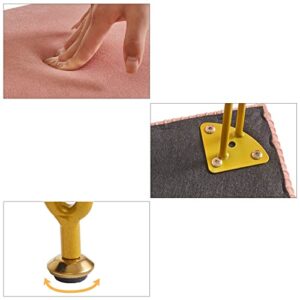 YMYNY Vanity Stool Chair with Storage, Square Velvet Ottoman Foot Stool, Modern Multifunctional Makeup Stool for Bedroom, Living Room, Office, Gold Legs, 18.9 * 15.75 * 11.6", Pink, UHBD024P