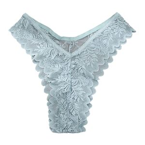 Underwear Women Sexy Lace Thongs Underwear Women Naughty for Sex Low Rise Floral Lace T-Back Thong Breathable Stretch Soft Oversize Panties No Show Underwear for Women Light Blue