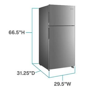 West Bend Frost Free Apartment Size Refrigerator, 18-Cu.Ft, Metallic