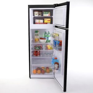 West Bend Apartment Refrigerator Freestanding Slim Design Full Fridge with Top Freezer for Condo, House, Small Kitchen Use, 7.4-Cu.Ft, Black