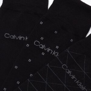 Calvin Klein Men's 6 Pack Mixed Pattern Dress Socks, Size 4-12, Black Assorted