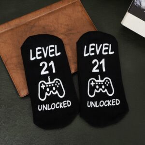 ZXGXLAW Christmas Birthday Gifts for 21st Old Teen Boy Girls, Funny Socks for Men 21 Year Old Male Gamer