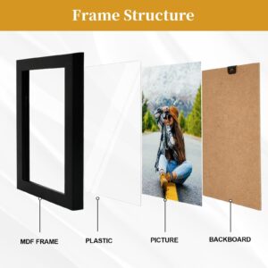 4x6 Picture Frame Set of 7, Wood Photo Frames for 4x6 Pictures Wall Gallery Black 4x6 Frames Tabletop or Wall Mount Display for Prints, Photos, Paintings, Landscape and Kids Artwork (Black)