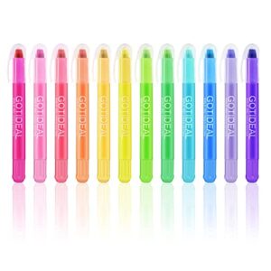 gotideal bible highlighters, 12 pack assorted colors gel highlighters pens set, wax bible markers for study journaling school book supplies