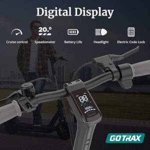 Gotrax Eclipse Ultra Electric Scooter, 500W Motor 20 Mph Top Speed, Up to 38 Miles Long Range 10" Pneumatic Tire with Front and Rear Double Suspension, Foldable E Scooter for Adult Black