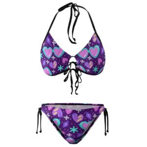 Vintage 80s 90s Style-26 Women's Bikinis Sets Halter String Triangle 2 Piece Sexy Swimsuit Bathing Suits M