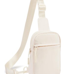 CHOLISS Small Sling Bag for Women and Men, Crossbody Bags Trendy Fanny Packs Chest Bag with Extended Strap, Cream