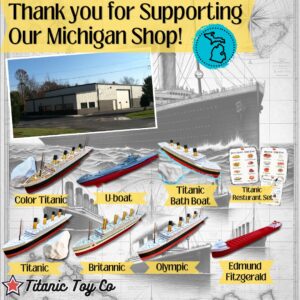 TitanicToyCo RMS Titanic Model Ship 1 Ft Long Assembled Titanic Toys For Kids, Historically Accurate Titanic Toy, Titanic Ship, Titanic Cake Topper, Titanic Figurine, Titanic Boat, Titanic Replicas