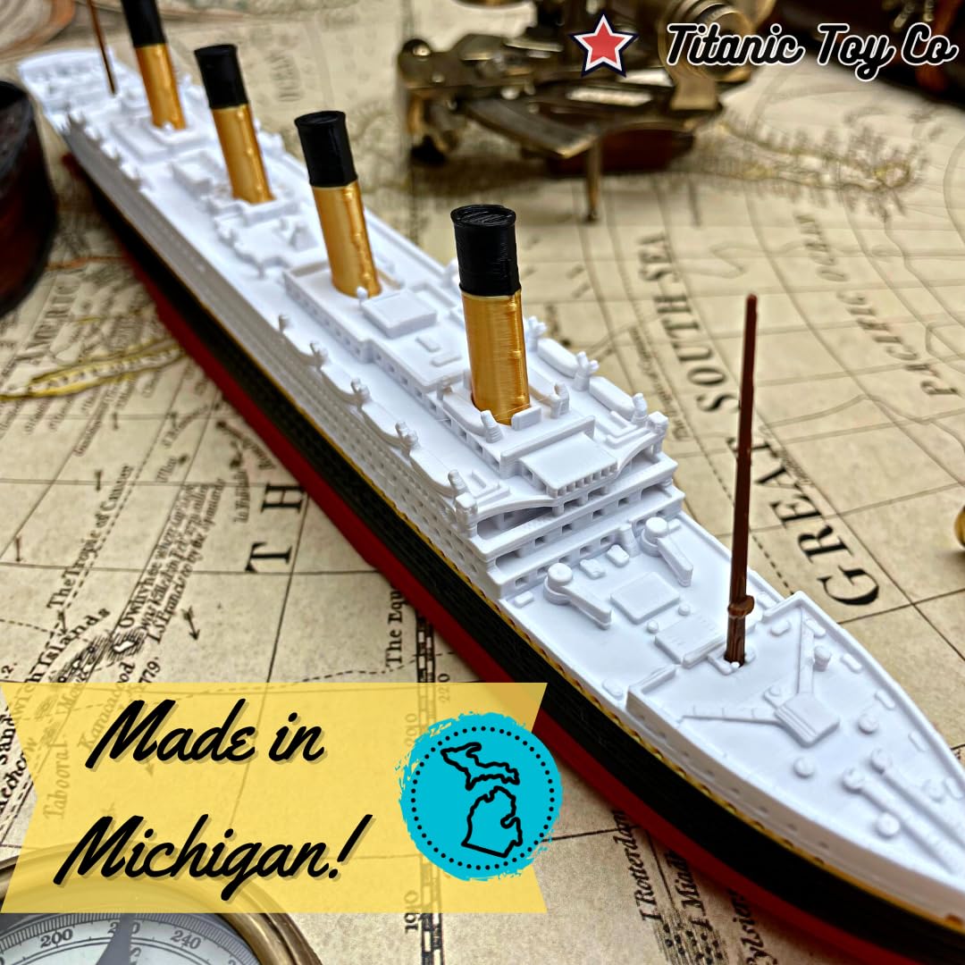 TitanicToyCo RMS Titanic Model Ship 1 Ft Long Assembled Titanic Toys For Kids, Historically Accurate Titanic Toy, Titanic Ship, Titanic Cake Topper, Titanic Figurine, Titanic Boat, Titanic Replicas