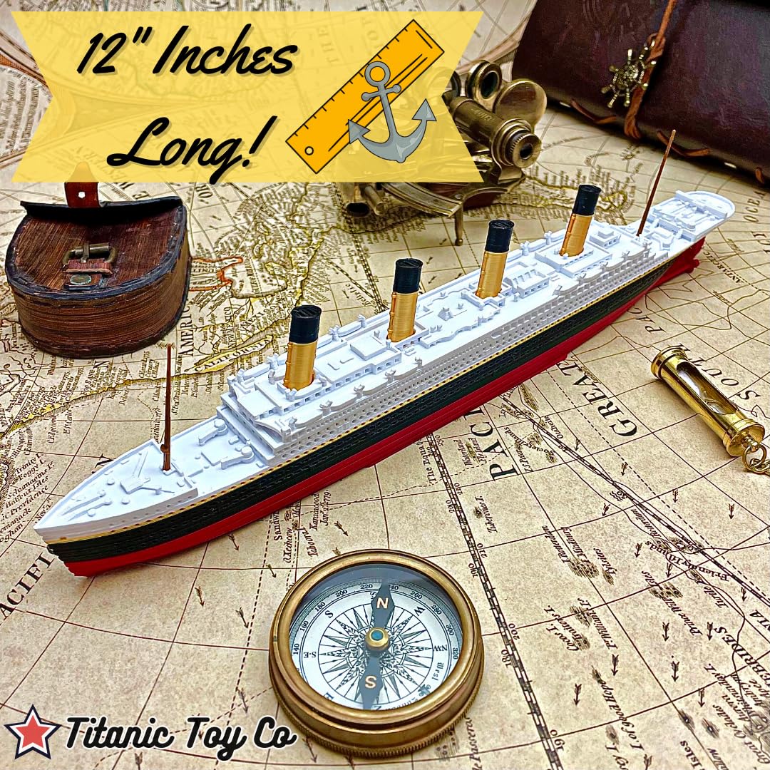 TitanicToyCo RMS Titanic Model Ship 1 Ft Long Assembled Titanic Toys For Kids, Historically Accurate Titanic Toy, Titanic Ship, Titanic Cake Topper, Titanic Figurine, Titanic Boat, Titanic Replicas