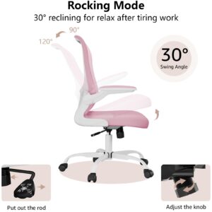 Ergonomic Office Chair, Comfort Swivel Home Office Task Chair, Breathable Mesh Desk Chair, Lumbar Support Computer Chair with Flip-up Arms and Adjustable Height