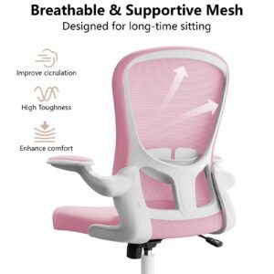 Ergonomic Office Chair, Comfort Swivel Home Office Task Chair, Breathable Mesh Desk Chair, Lumbar Support Computer Chair with Flip-up Arms and Adjustable Height