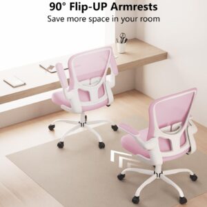 Ergonomic Office Chair, Comfort Swivel Home Office Task Chair, Breathable Mesh Desk Chair, Lumbar Support Computer Chair with Flip-up Arms and Adjustable Height