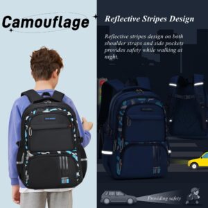 Camo Backpacks for Boys Middle School Elementary, Camouflage School Bags Bookbags Kids Back Packs for Teens Boys