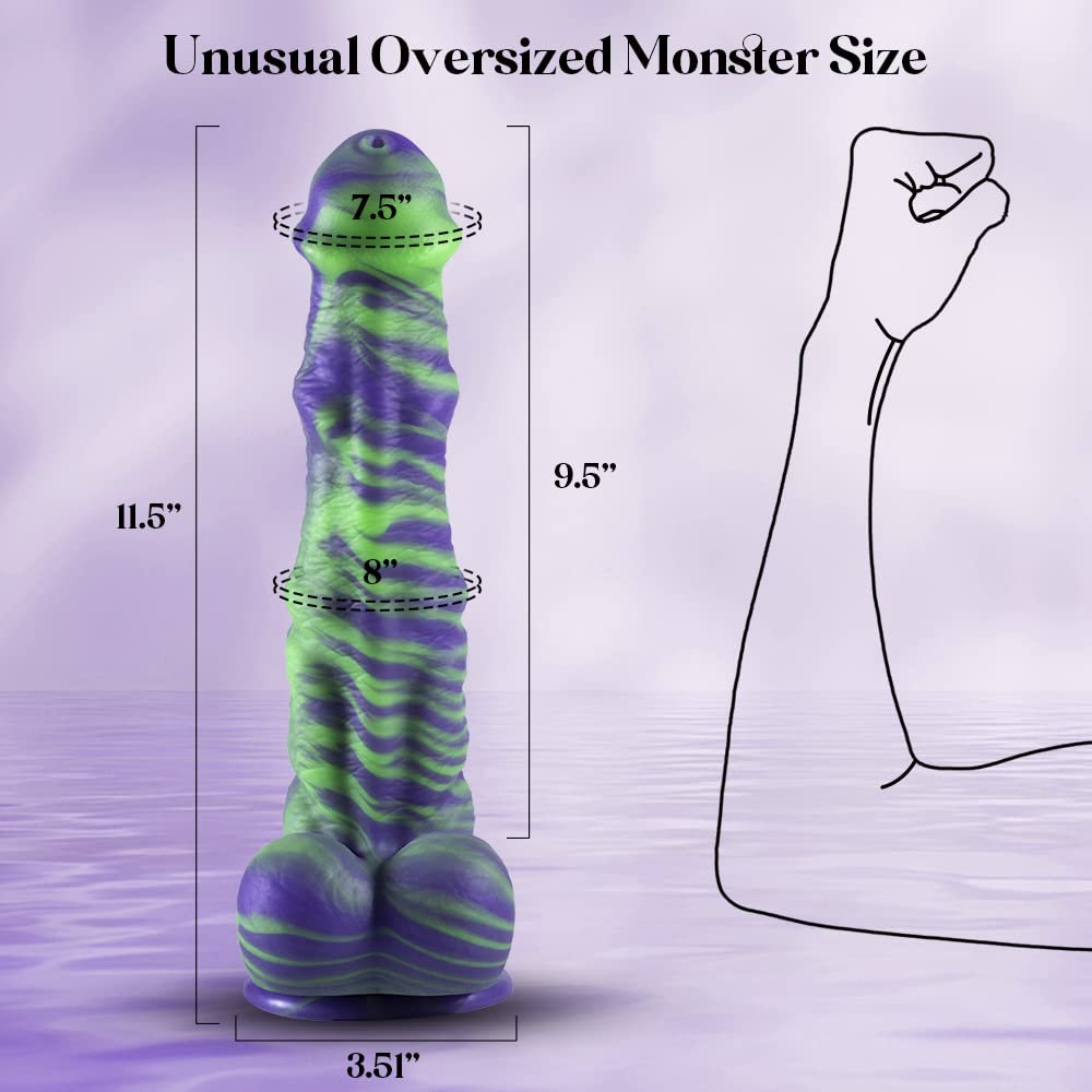 11.5" Huge Giant Dildo, Big Monster Dildo Silicone Large Thick Dildo with Strong Suction Cup, Purple Realistic Lifelike Dildo Fake Penis for Advanced Player, Anal Adult Sex Toys for Women Men…