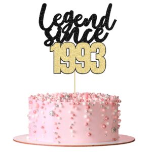 gyufise 1pcs legend since 1993 cake topper glitter thirty happy 30th birthday cake pick cheers to 30 years cake decoration for 30th birthday wedding anniversary party decorations supplies