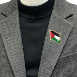 vmcoatdu Compatible Jordan Flag Pin Badge International Travel Brooch Metal Alloy Souvenir Pin for Hat Clothes Backpack (Jordan)