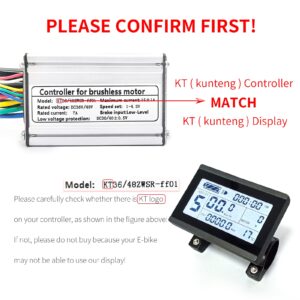 SPOECRTN E-Bike KT-LCD3 24V/36V/48V Display with Waterproof and Normal Plug for KT Controller, Electric Bike Retrofit Kit Accessories (LCD3 WP)