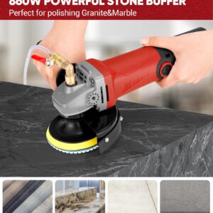 SILVEL Wet Polisher, 860W/110V 6 Variable Speed Granite Polisher with Diamond Polishing Pads , Concrete Polisher, Stone Polisher for Granite/Marble/Concrete/Stones