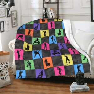 colorful game blanket soft fleece throw - ideal gamer gift for kids teens and adults - warm, cozy & stylish game-themed room decor 40"x50"