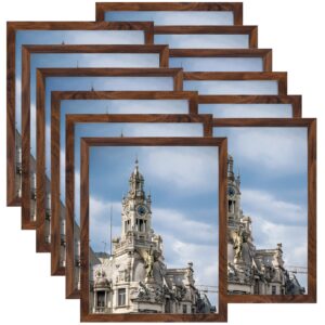 giftgarden 11x14 picture frame brown set of 12, multi rustic walnut wood-color 11 by 14 photo frames bulk for wall or tabletop display