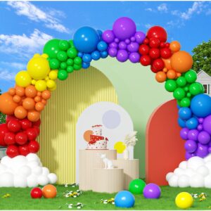 412pcs Rainbow Balloon Arch Kit Assorted Colors 18 12 10 5 Inch, Different Sizes Matte Latex Colorful Balloons for Baby Shower Birthday Wedding Party Decorations