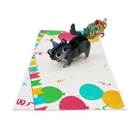 ETA 3D Funny Cat Birthday Pop Up Cards, 3D Animal Pop Up Card for Kids,Girls, Daughters, Niece, Grandchild on Birthday, Have a Purrfect Birthday Card, B27