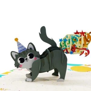 ETA 3D Funny Cat Birthday Pop Up Cards, 3D Animal Pop Up Card for Kids,Girls, Daughters, Niece, Grandchild on Birthday, Have a Purrfect Birthday Card, B27