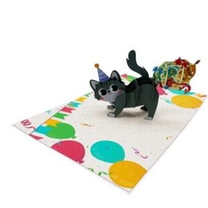 ETA 3D Funny Cat Birthday Pop Up Cards, 3D Animal Pop Up Card for Kids,Girls, Daughters, Niece, Grandchild on Birthday, Have a Purrfect Birthday Card, B27