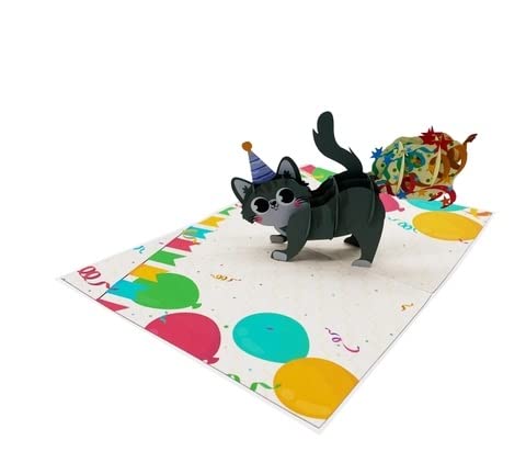 ETA 3D Funny Cat Birthday Pop Up Cards, 3D Animal Pop Up Card for Kids,Girls, Daughters, Niece, Grandchild on Birthday, Have a Purrfect Birthday Card, B27