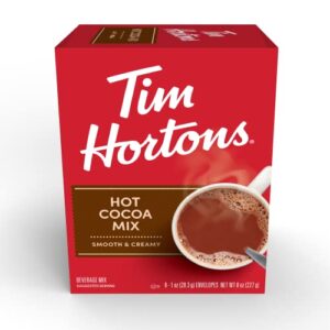 tim hortons hot cocoa mix packets, smooth & creamy, 8 count