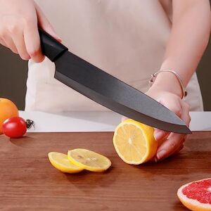 YUSOTAN Ceramic Chef Knife-8" Ceramic Knife with Sharp Ceramic Blade,with Cover and Box-Versatile Kitchen Chef's Tool for Cutting, Slicing, Dicing, Chopping-Ideal for Vegetables and Fruits (Black)