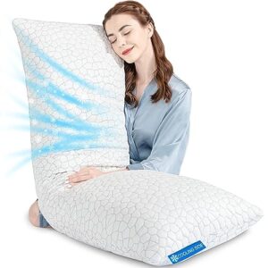 supa modern cooling bed pillows for sleeping 1 pack shredded memory foam pillows adjustable cool pillow for side back stomach sleepers luxury gel pillows body pillow with washable removable cover
