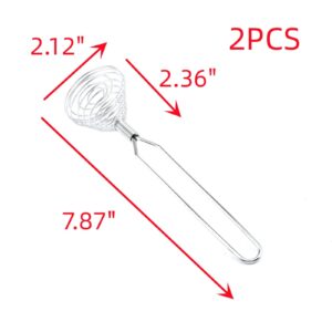 Oedema Stainless Steel Egg Whisk Spring Coil Whisk Cream Scrambler Kitchen Cooking Tool Pack of 2