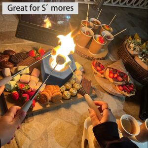 Table top firepit, Mavalzy Indoor Tabletop Rubbing Alcohol Fire pits for Outdoor Fireplace Concrete Bowl Pot Portable Fire with Extinguisher