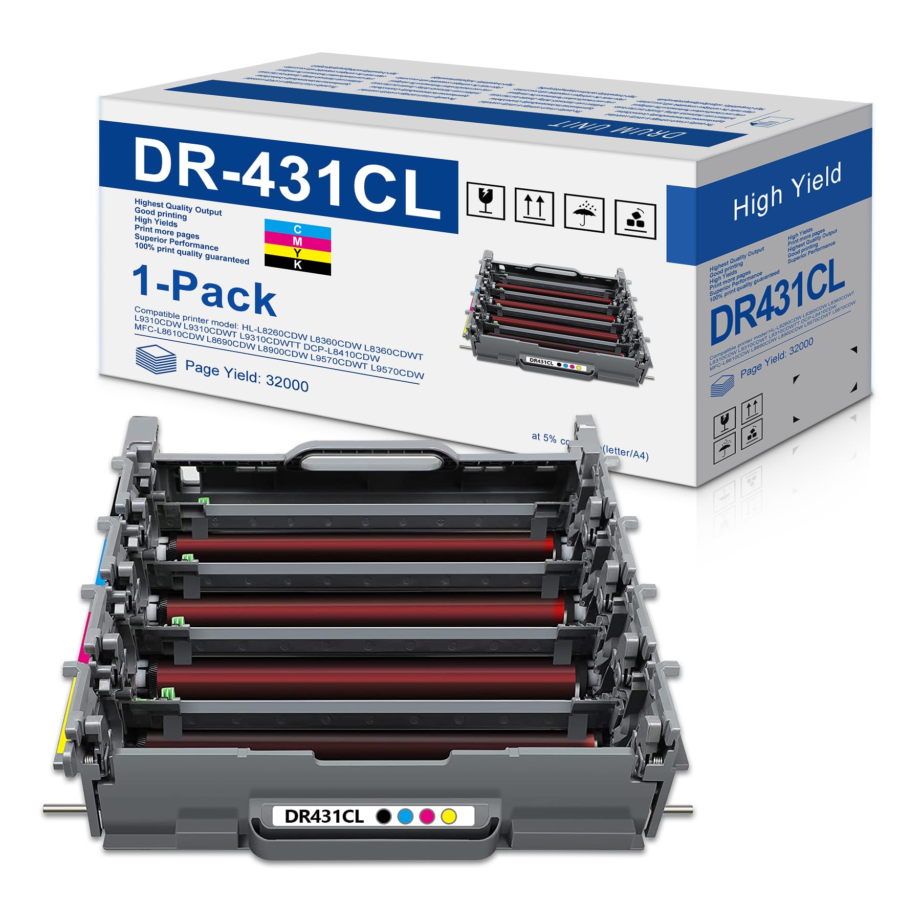 DR431CL DR-431CL High Capacity Drum Unit (1-Pack) Replacement for Brother HL-L8260CDW L8360CDW L9310CDWT L9310CDWTT DCP-L8410CDW MFC-L8610CDW L8690CDW L9570CDW Printer