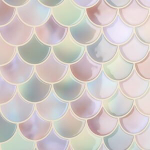 CRE8TIVE 4 Sheets Fish Scale Peel and Stick Tile Stickers 12"x12" Stick on Backsplash for Kitchen Pink Shell Wall Tiles Self Adhesive Back Splash Tiles for Kitchen Bathroom Spa Pool Shower Walls