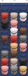 hat rack for baseball caps 27 pockets - hat organizer hanging over the door baseball hat storage for closet wall - visible hat holder with 3 hooks hat holder hanger for baseball cap & sport caps