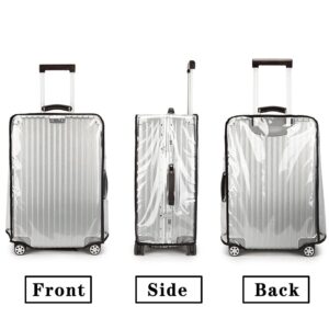 Yuppies Clear PVC Suitcase Cover, Protective Luggage Cover for 24 inch Wheeled Suitcase (24inch (16.2" L x 10.6" W x 21.5" H))