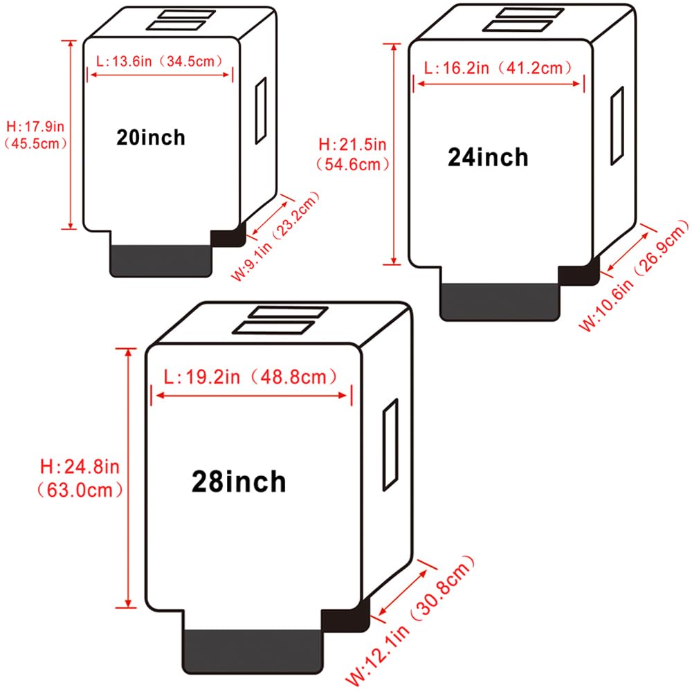 Yuppies Clear PVC Suitcase Cover Protectors Luggage Cover for Wheeled Suitcase (20inch/24inch/28inch (3 Pieces))