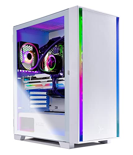 Skytech Gaming Shiva II Gaming PC Desktop – AMD Ryzen 7 5700X 3.4 GHz, NVIDIA RTX 4070, 1TB NVME SSD, 16GB DDR4 RAM 3200, 650W Gold PSU, 240mm AIO, 11AC Wi-Fi, Windows 11 Home 64-bit,White